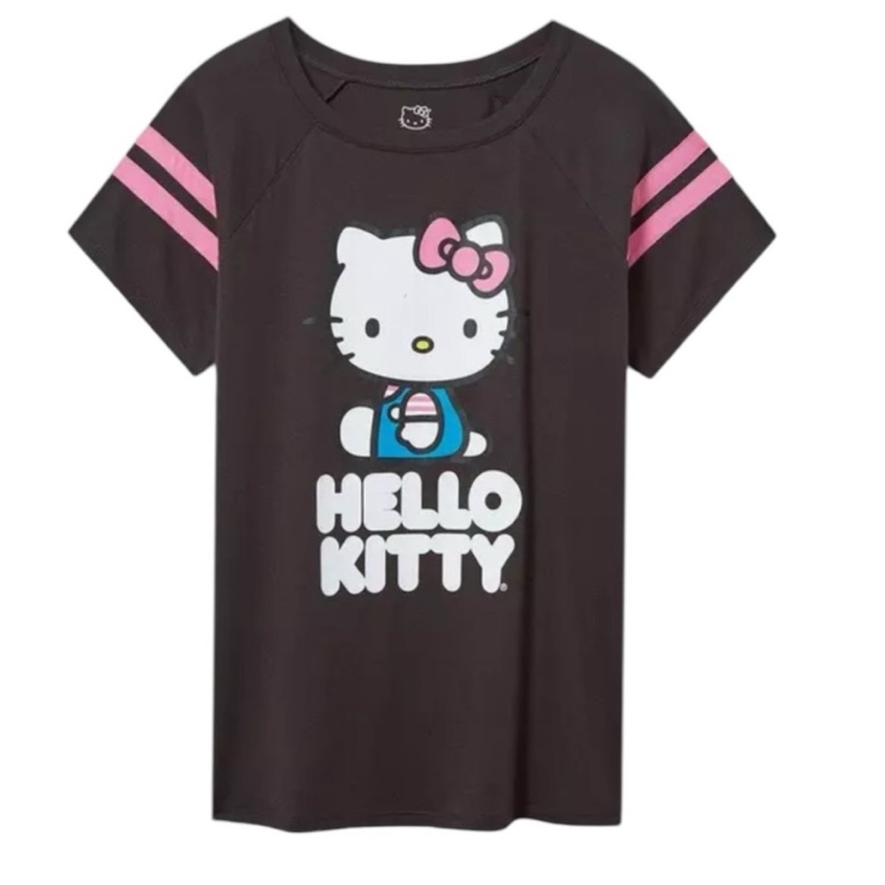 Torrid Hello Kitty Classic Fit Cotton Boatneck Varsity Tee Size 1